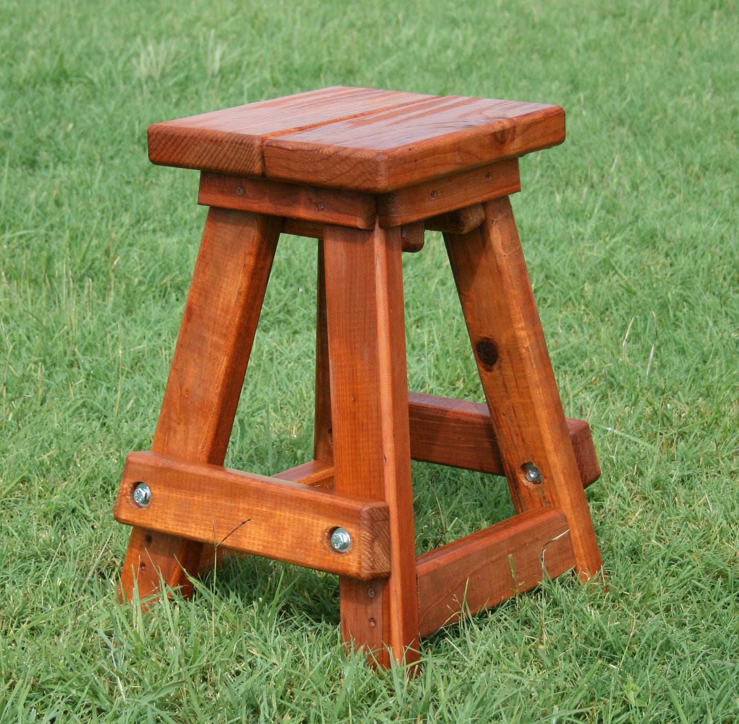 kids stool, redwood stool for children, custom built kids stool, weplayalot