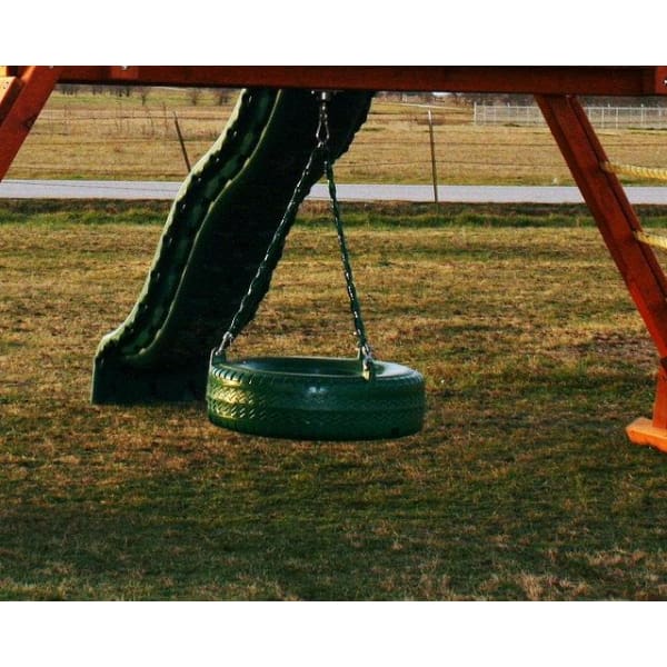 Green Plastic Tire Swing - WePlayAlot